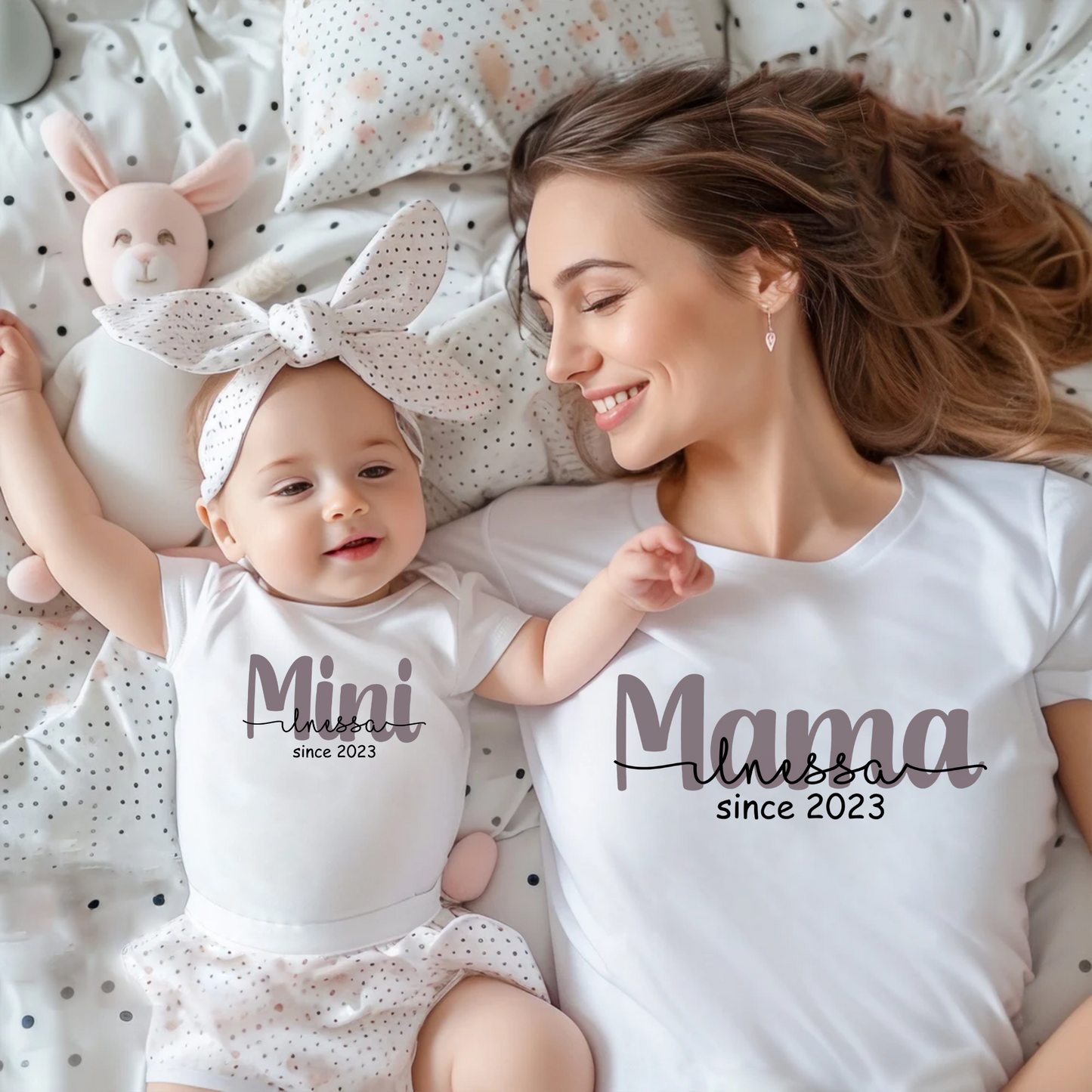 Mama & Mini Partner-T-Shirts - Personalisiertes Jahrgangsgeschenk