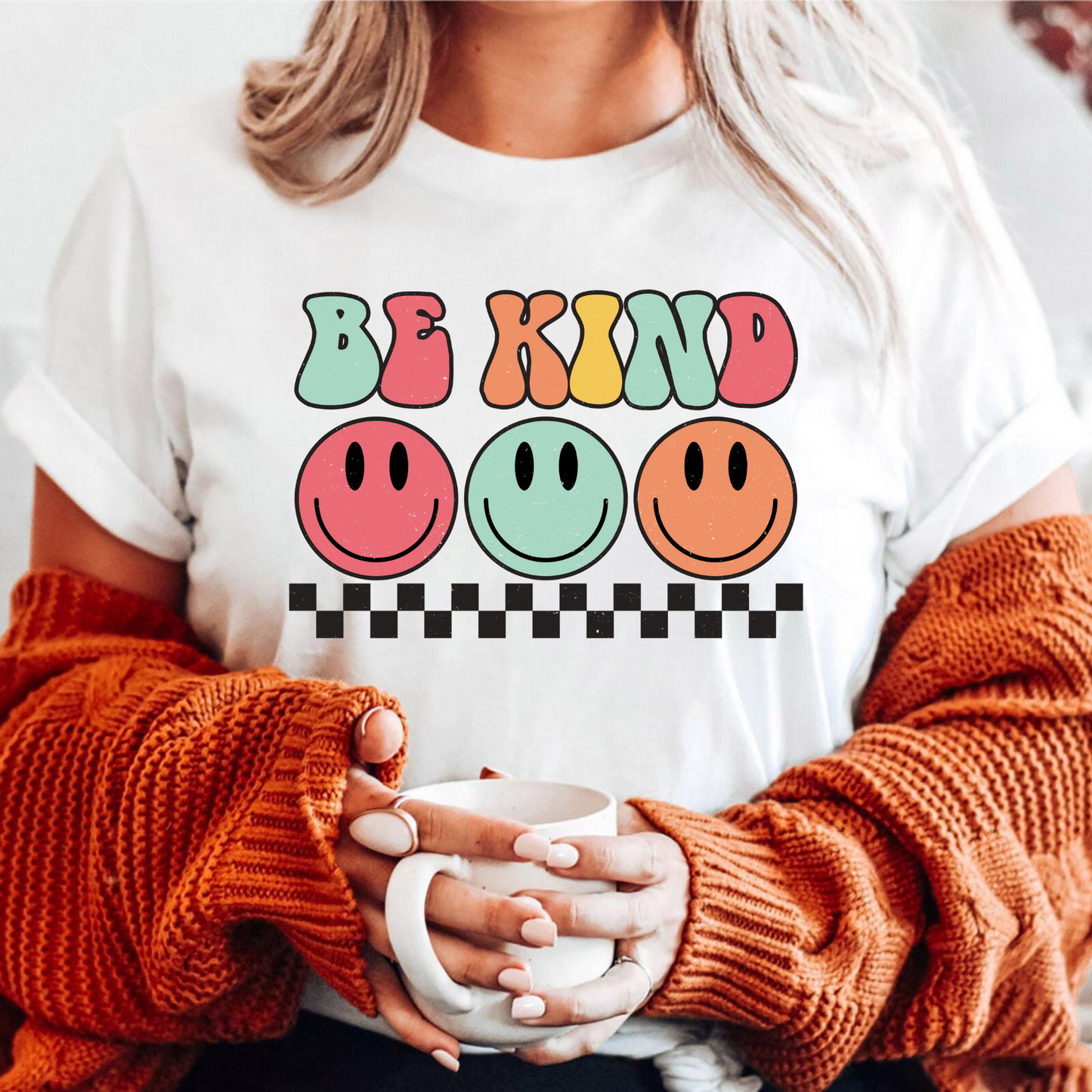 "Sei Freundlich" Lächelnde Gesichter T-Shirt - Geschenk für Positiv Denkende
