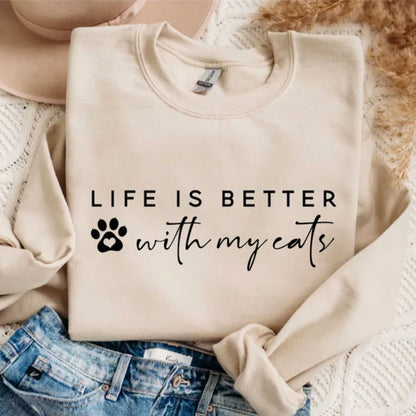 Life Is Better With My Cats Shirt, Gift for Cat Lovers