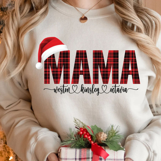 Weihnachts Mama Sweatshirt mit den Namen der Kinder - Geschenk für Mama