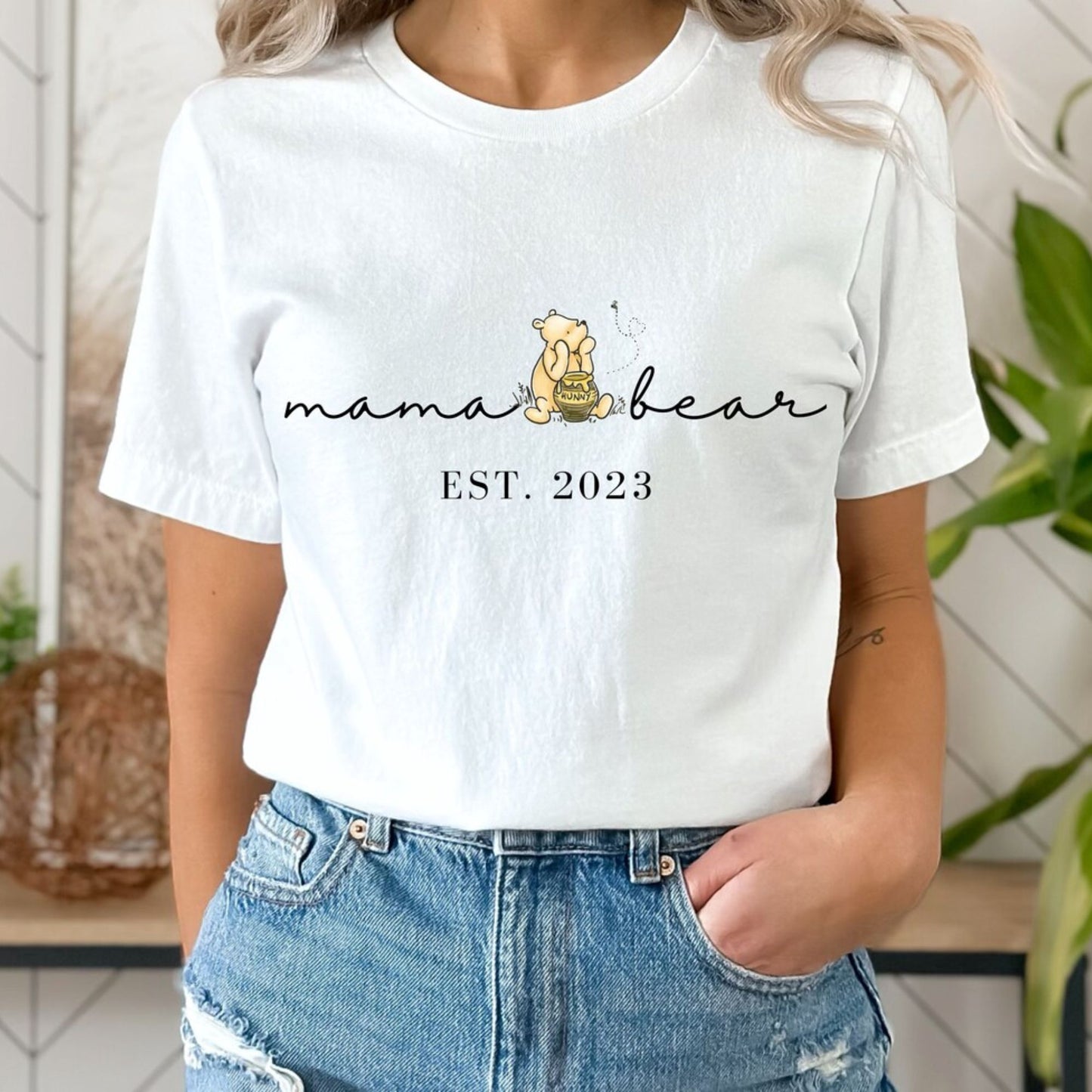Personalisiertes Mama Bear Winnie The Pooh - Mama EST Sweatshirt