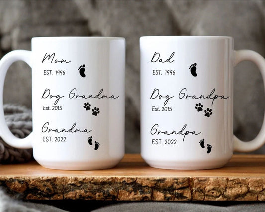 Befördert von Hunde-Großeltern zu Menschen-Großeltern Kaffeetasse - Geschenk für neue Oma und Opa