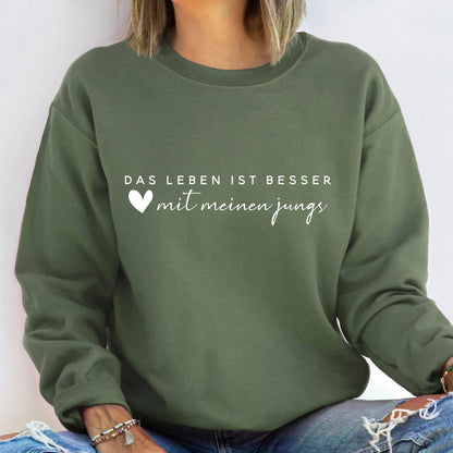 Das Leben ist besser mit meinen Jungs Sweatshirt und Hoodie – Mama von Jungs Sweatshirt