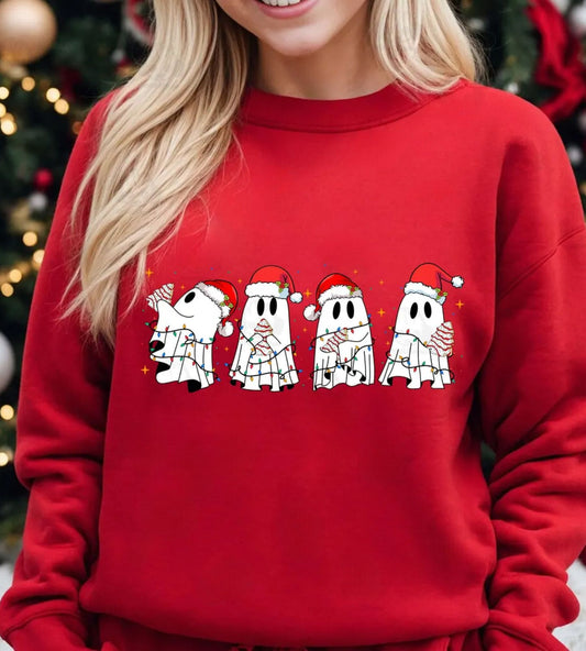 Niedliches Weihnachtsgespenst-Baum-Sweatshirt - Lustiges Weihnachtssweatshirt