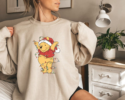 Winnie Puuh Weihnachtslichter Shirt - Weihnachtsgeschenk für Frauen