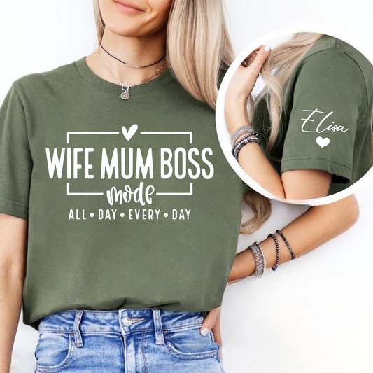 Frau-Mutter-Chefin - Personalisiertes T-Shirt