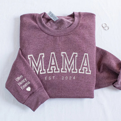 Individuell Besticktes Mama Sweatshirt - Individuelles Mama Geschenk