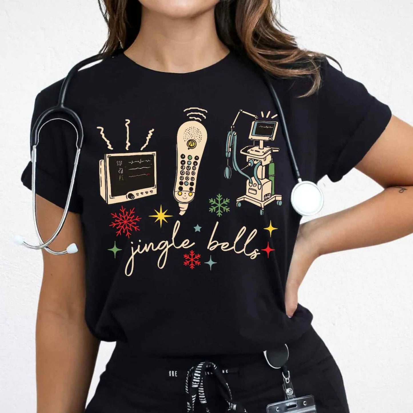 Jingle Bells Krankenschwester Shirt – Weihnachts-Shirt für Krankenschwestern