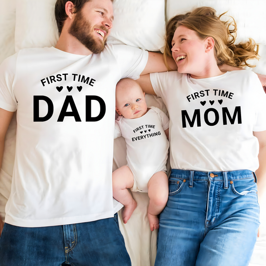 Familien-Neuanfang T-Shirt Set - Geschenk für Ersteltern