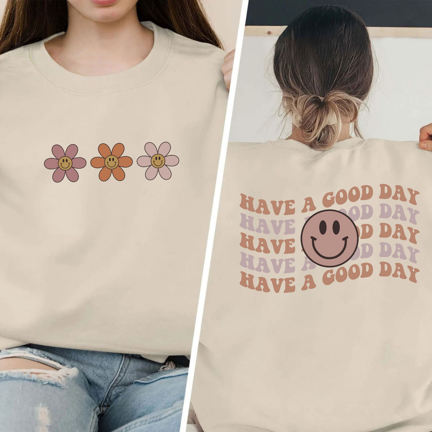 Gute-Tag-Blumen-Lächeln T-Shirt - Geschenk für Freunde