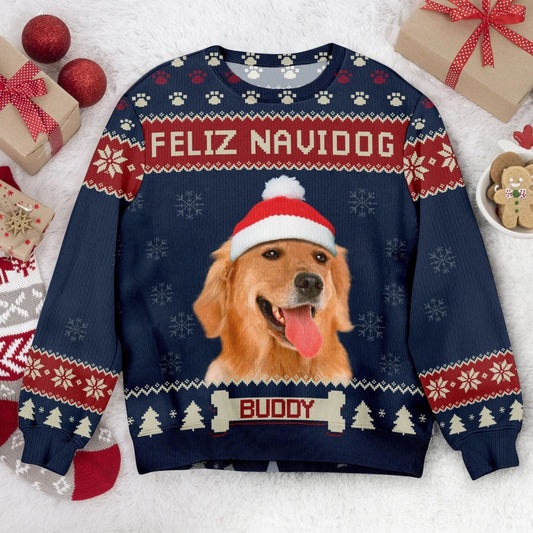 Hässlicher Pullover mit individuellem Haustierfoto - Weihnachtsgeschenk für Tierliebhaber