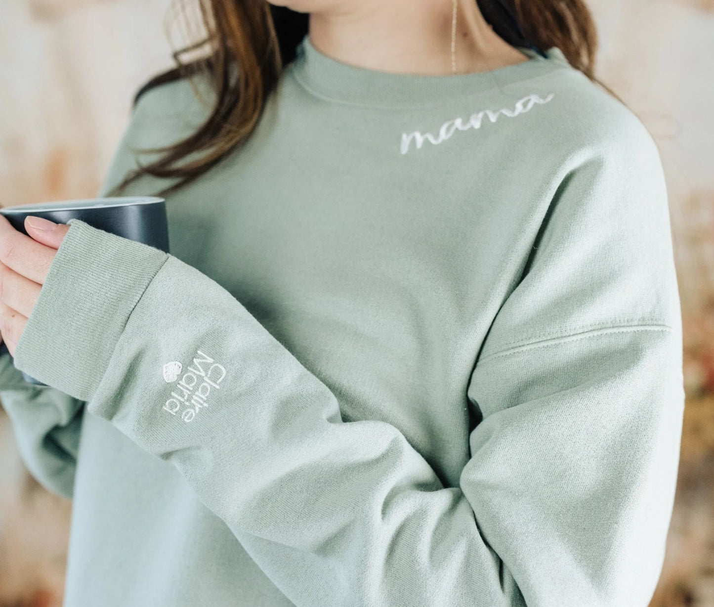 Personalisierter bestickter Mama-Sweatshirt, Mama-Sweatshirt mit Kindernamen