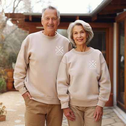 Stolz der Großeltern: Personalisierter Pullover mit den Namen und Geburtsjahren der Enkelkinder