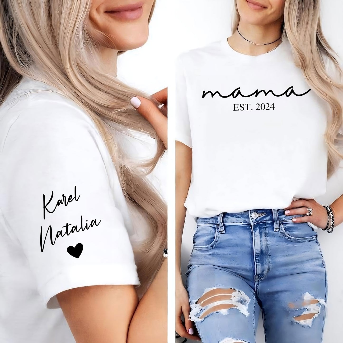 Personalisiertes Mama Shirt mit Kindernamen, Geschenk für Mama