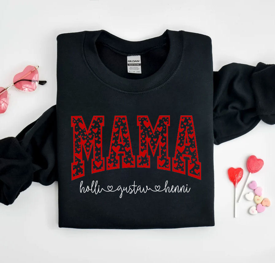 Valentinstag Mama Pullover mit Kindernamen – Liebevolles Geschenk für Mama