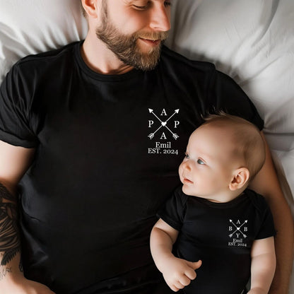 Papa und ich Outfit - Passendes personalisiertes Papa Shirt und Baby-Body