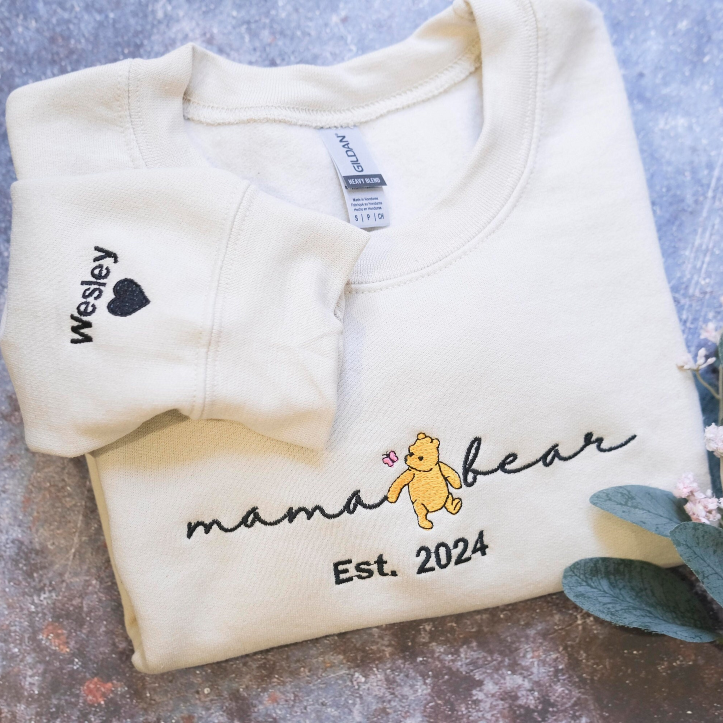 Embroidered Mama Bear Sweatshirt with Children's Names and Est. Year