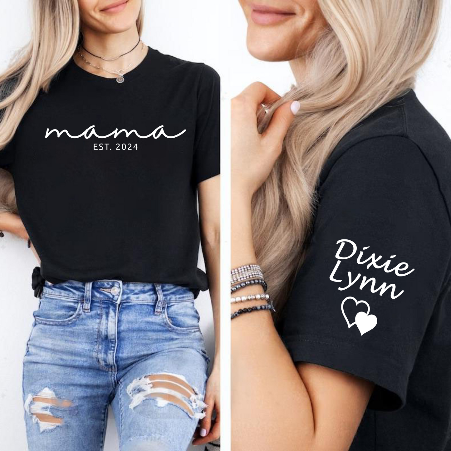 Personalized Mama Love - Custom Name &amp; Year Shirt
