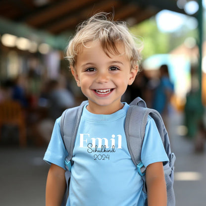 Schulkind 2024: Personalisiertes T-Shirt für den ersten Schultag, Individuelles Schulkind Shirt 2024