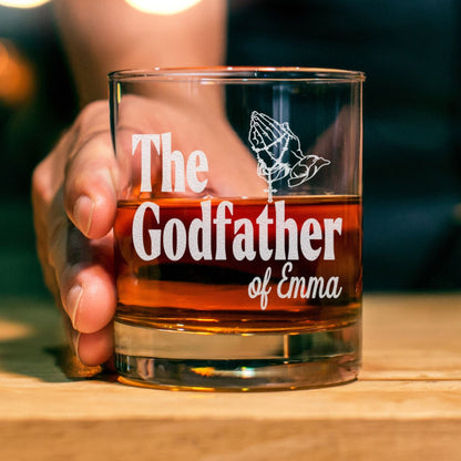 Personalisierte "The Godfather" Whiskeyglas, Besonderes Geschenk für Paten, Geschenk für Vater