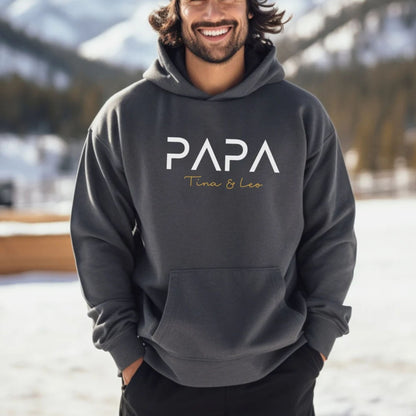 Personalisierter Papa-Hoodie mit Namen der Kinder – Geschenk für Papa