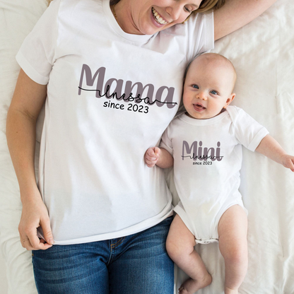 Mama & Mini Partner-T-Shirts - Personalisiertes Jahrgangsgeschenk