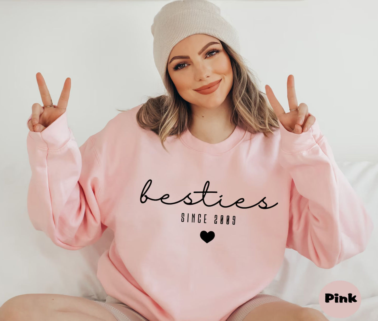 Personalisiertes Besties-Sweatshirt, Passende Outfits für beste Freundinnen