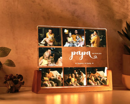 Personalisierte Fotocollage, Foto-Geschenk für Papa, Individueller Rahmen & Foto