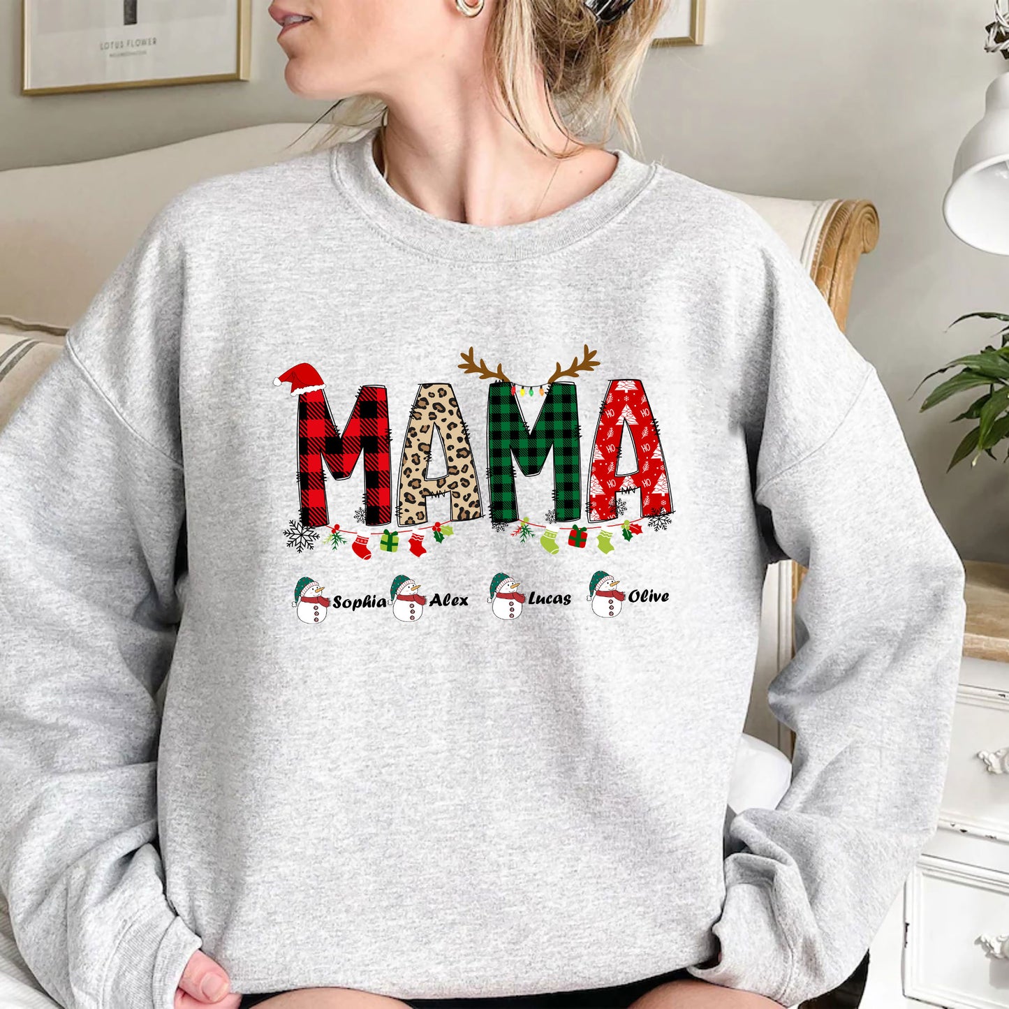 Personalisiertes Mama Sweatshirt mit Namen - Weihnachtsgeschenk für Mama