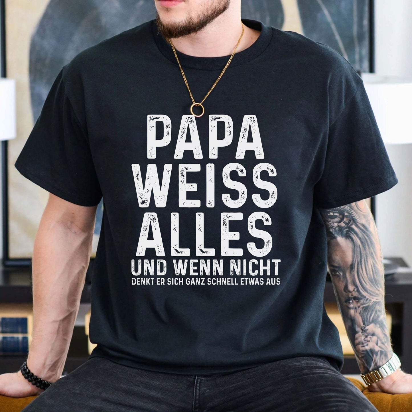 Papa Weiß Alles, Lustiges Papa T-Shirt