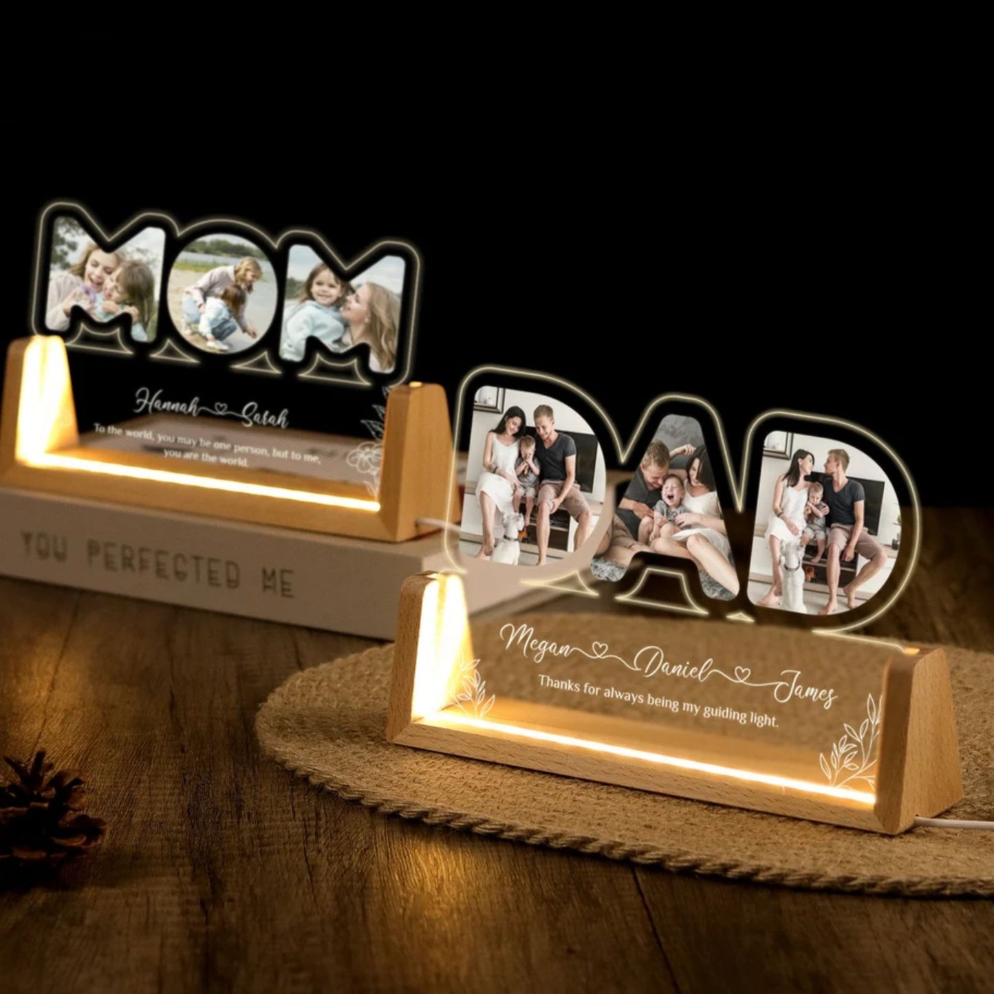 Personalisierte Foto Nachtlampe - Geschenke für Papa, Mama