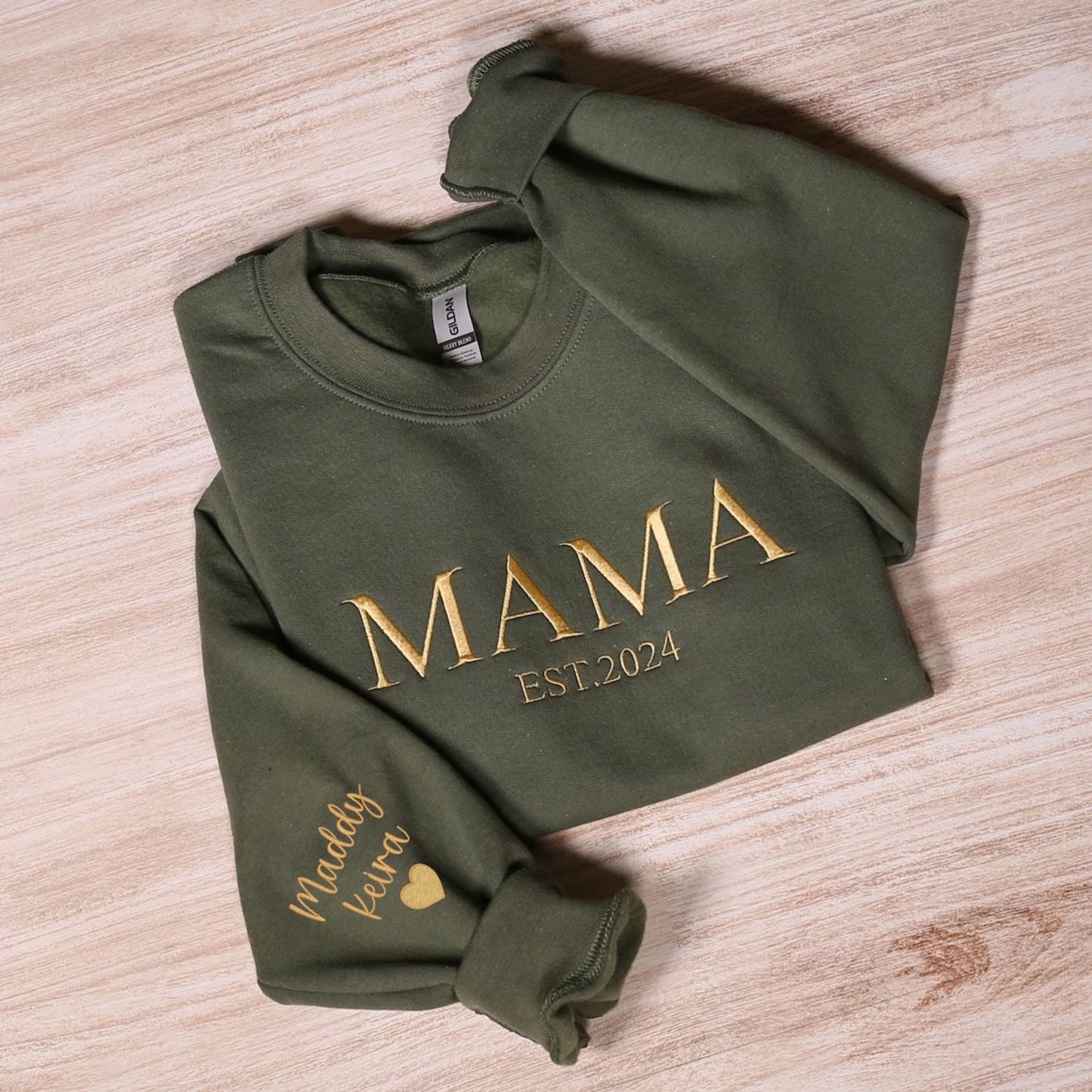 Personalisierter Mama-Bestickter Sweatshirt, Individuell bestickter Mama-Hoodie, Geschenk für Mama