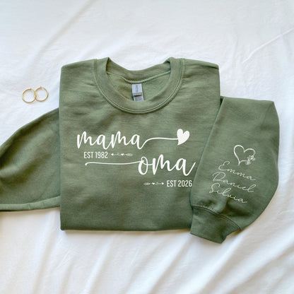 Personalisiertes Mama-Oma Sweatshirt – Pullover mit Enkel-Namen