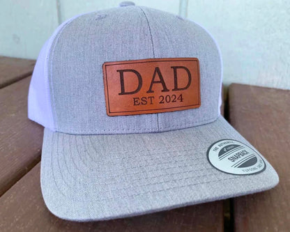 Personalisierte Vater Mütze für jedes Jahr - Echtes Leder - Geschenk für den Vater