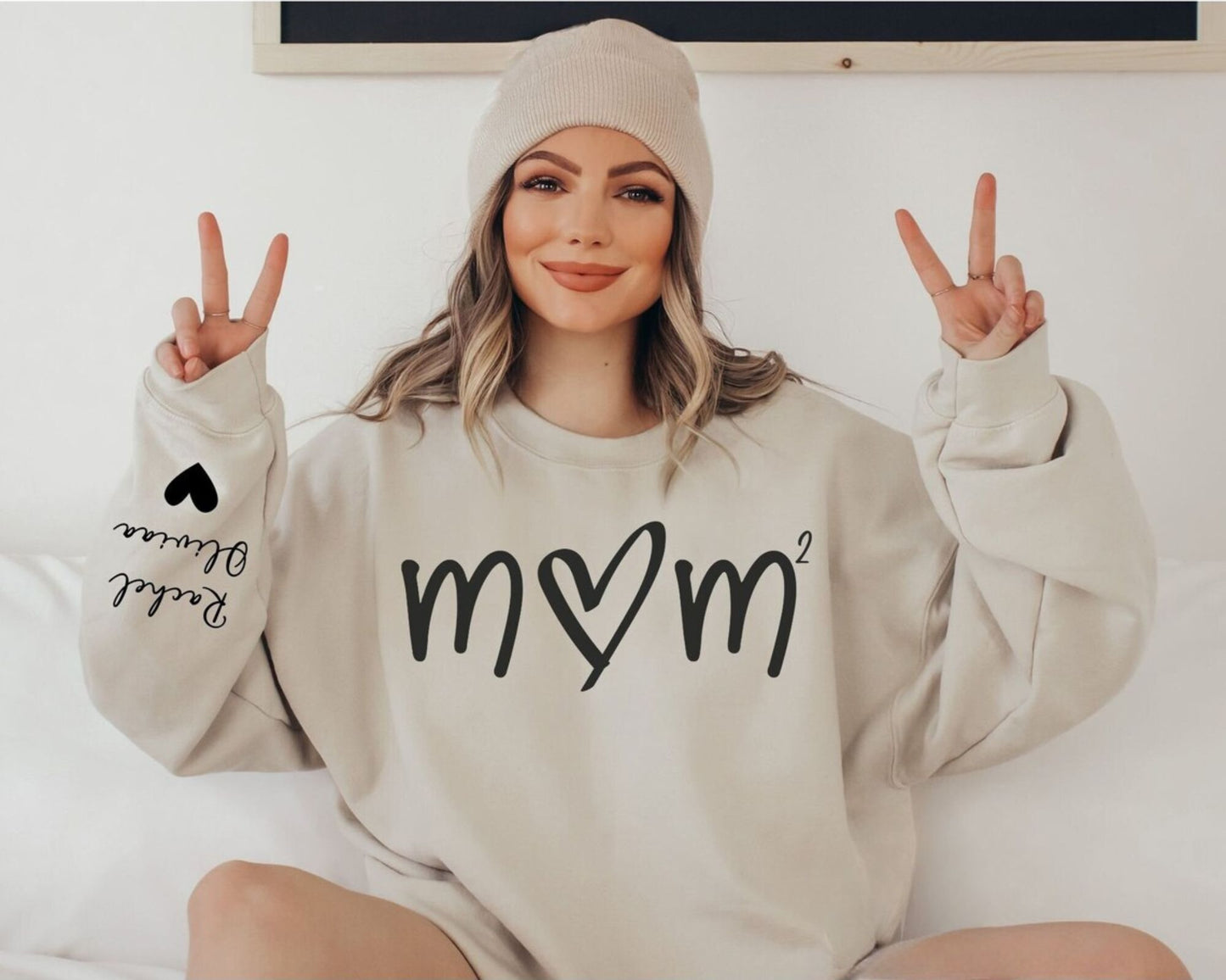 Mama Sweatshirt mit den Namen der Kinder auf dem Ärmel - Personalisiertes Geschenk für Mama