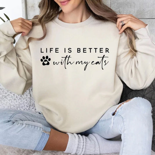 Life Is Better With My Cats Shirt, Gift for Cat Lovers