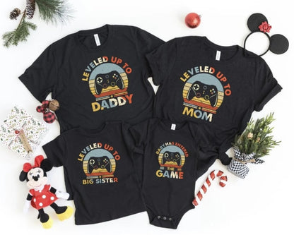 Papa und Baby Partnerlook Shirt - Aufgestiegen zum Papa, Spieler 2 ist dem Spiel beigetreten