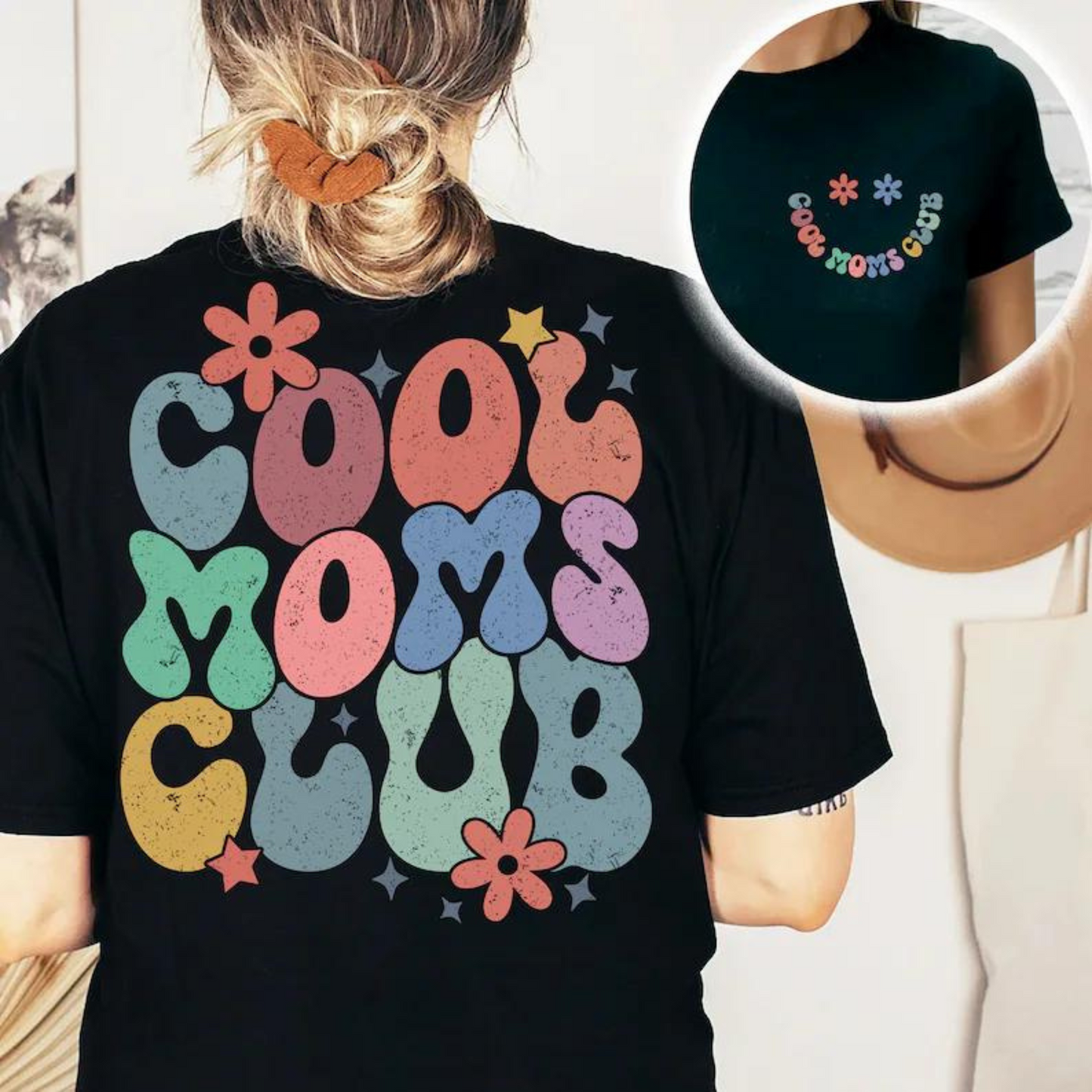 Buntes "Cool Moms Club" T-Shirt - Geschenk für trendige Mütter