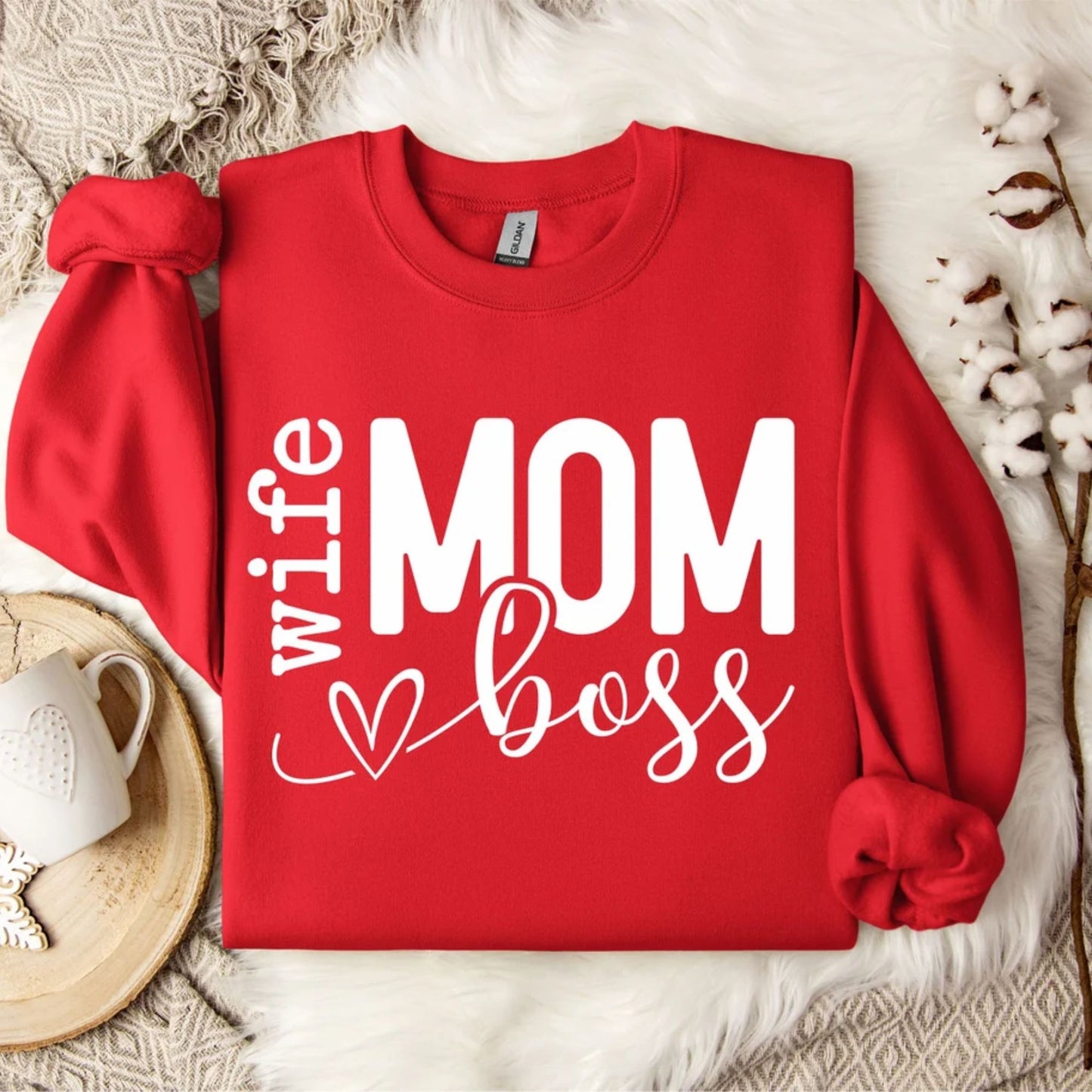 Mom Wife Boss Sweatshirt and Shirts, Mother's Day Gift