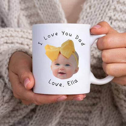 Personalisierte Babyfoto Tasse - Geschenk für Vatertag und Muttertag