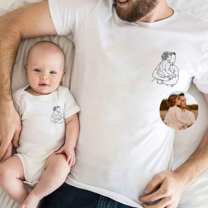 Individuelles Foto Shirt für Papa und Baby - Passendes Outfit für Papa und Baby