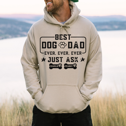 Personalized Best Dog Dad Ever Shirt - Custom Dog Names