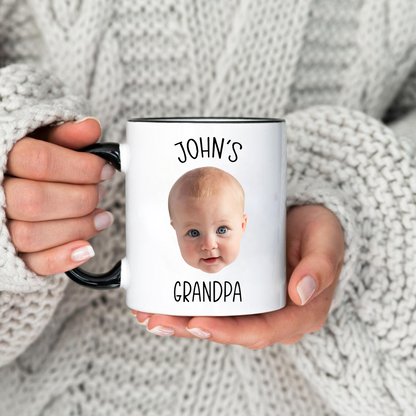 Personalisierte Babygesicht Kaffeetasse - Geburtstagsgeschenk für Opa