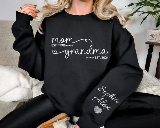 Personalisiertes Mama Oma-Sweatshirt mit Gründungsjahr – Geschenk für Mama