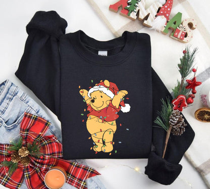 Winnie Puuh Weihnachtlichter Sweatshirt - Weihnachtsgeschenk für Damen