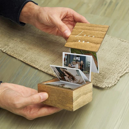 Andenken-Fotobox: Personalisierte Erinnerungsbox aus Holz - Perfektes Geschenk