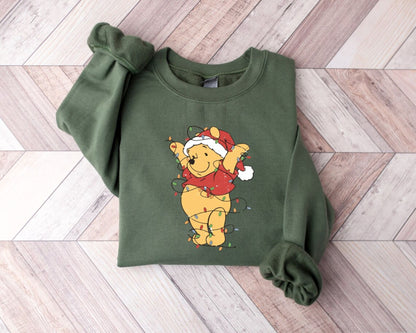 Winnie Puuh Weihnachtslichter Shirt - Weihnachtsgeschenk für Frauen