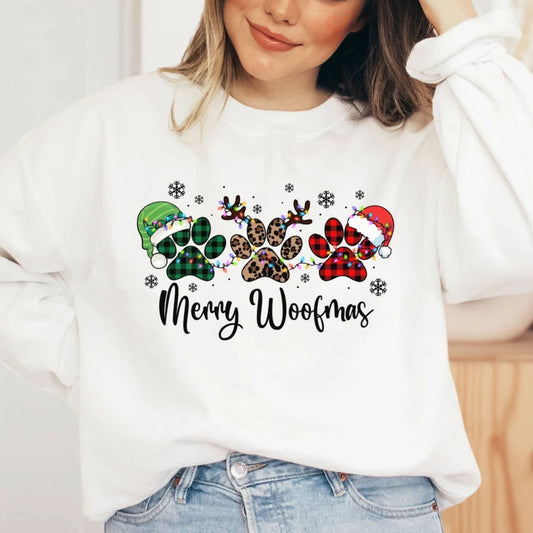 Merry Woofmas Sweatshirt - Weihnachtsgeschenk für Hundefreunde