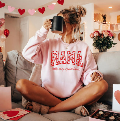 Valentinstag Mama Pullover mit Kindernamen – Liebevolles Geschenk für Mama