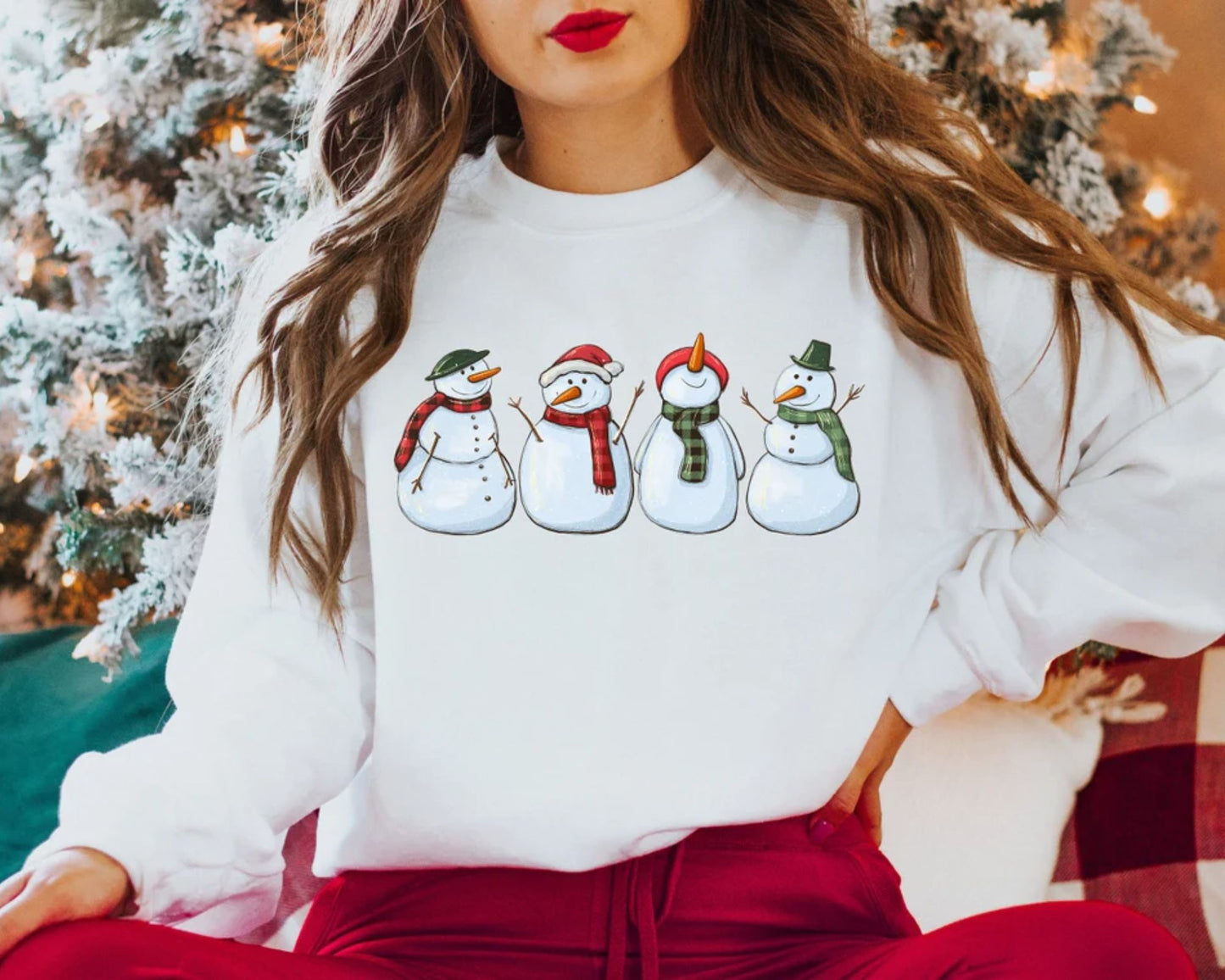 Schneemann-Sweatshirt - Weihnachtsshirts für Damen